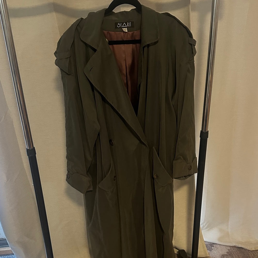 Searle Dark Olive Trench Coat